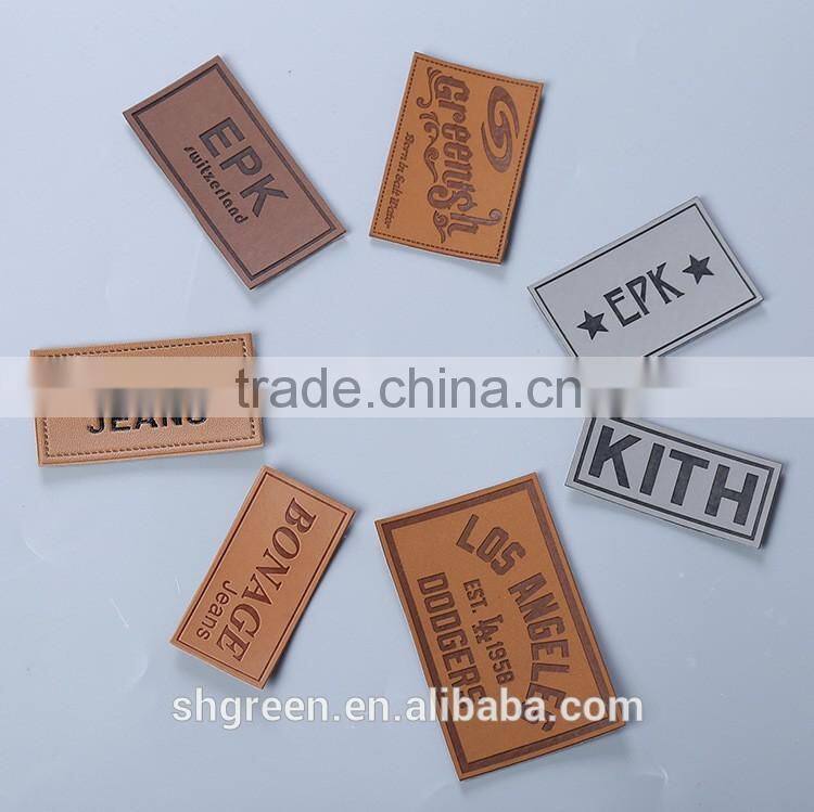 100% true leather label,sewing on leather patch