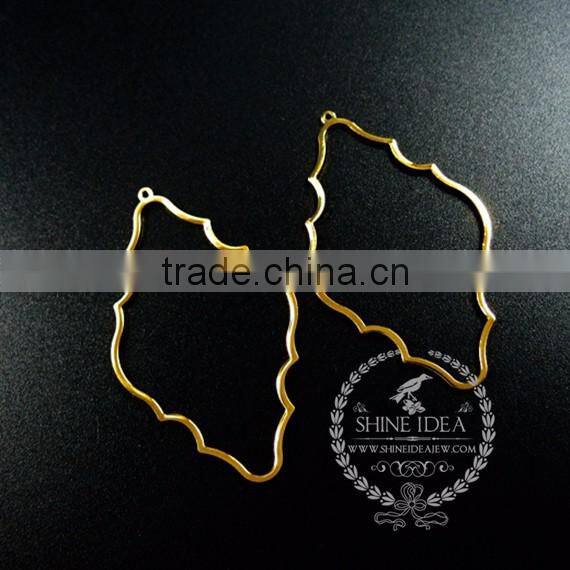 53*31mm gold plated hollow cloud shape pendant charm DIY earrings chandelier jewelry supplies 1850253