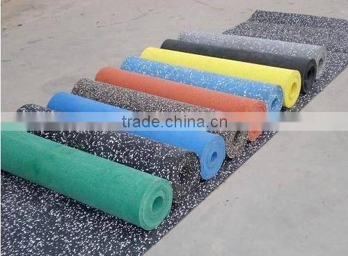 black rubber floor with colorful star