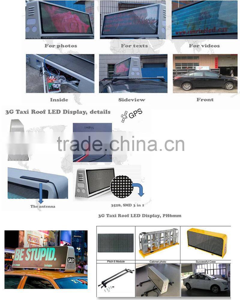 P6 RGB outdoor taxi led display ,p5/p6/p7.62 taxi led display ,double side