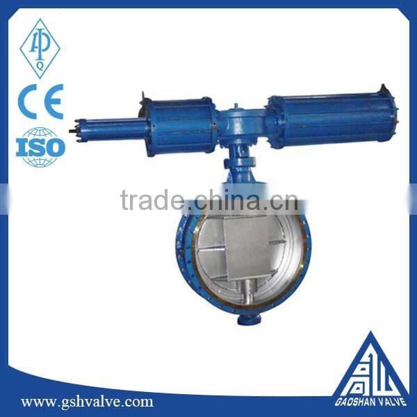 high quality hydraulic control soft/metal hard seal butterfly valve