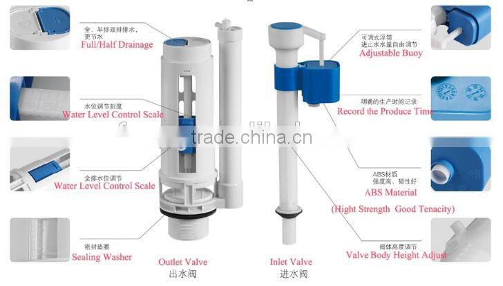 New Fashion Design Ceramic Toilet Tank Flush Valve Fittings