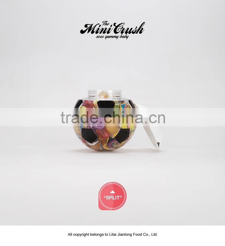 Football jar candy jelly,lychee coconut jelly,kosher mini jelly in baby doll