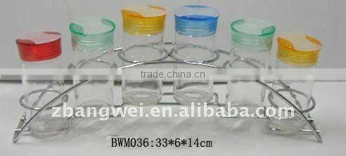 6pcs transparentglass spice jar set