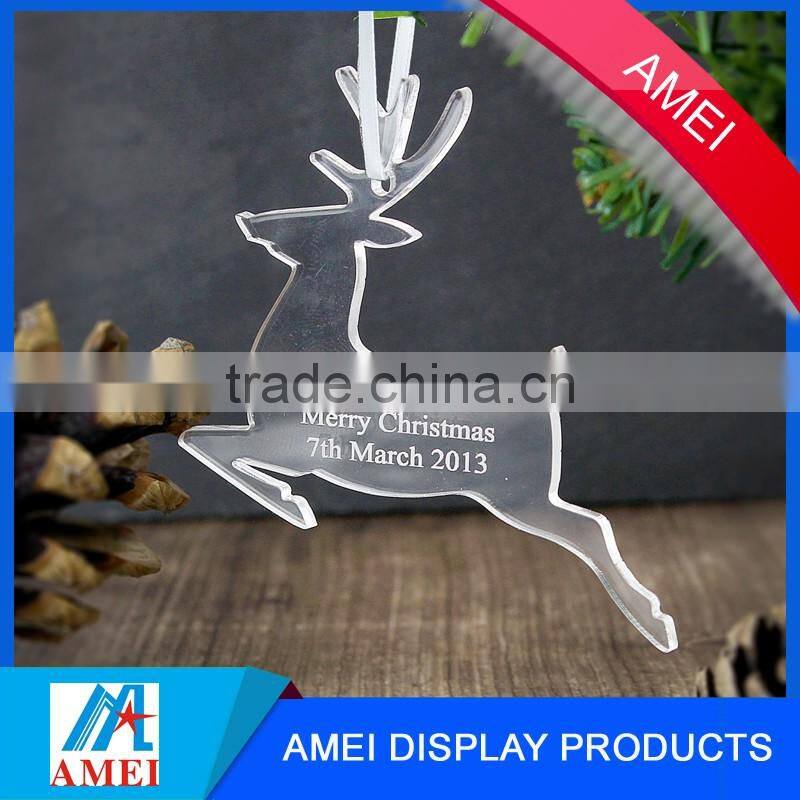 wholesale high quality clear acrylic reindeer christmas tree decorations