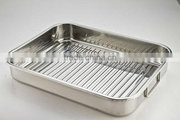 Turkey baking pan with stand, stainless steel baking pan
