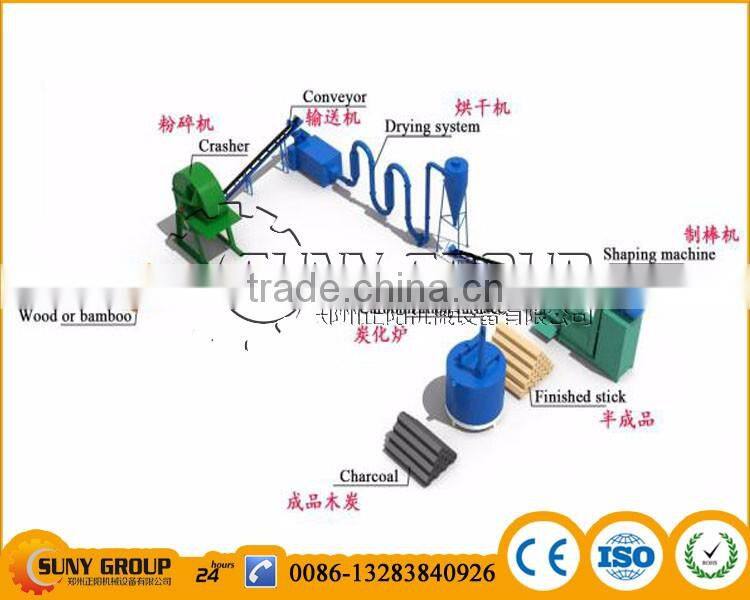 Wood sawdust rice husk Charcoal Rod Making Machine Factory