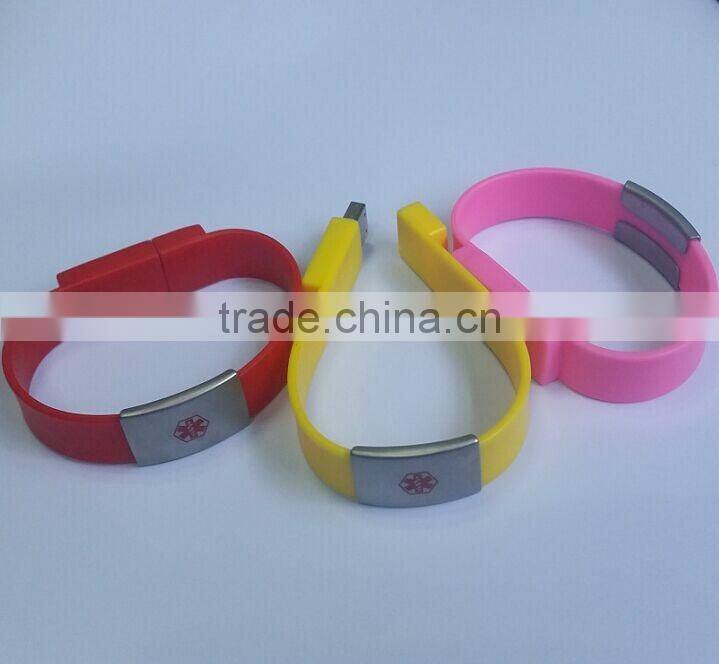 220*17mm pantone color silicone bracelet usb driver