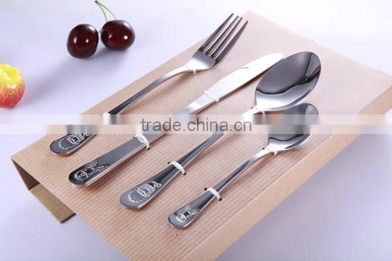 CSGO Beautiful Four Piece Quality Child's Stainless Steel Cutlery Set, knotted cutlery set