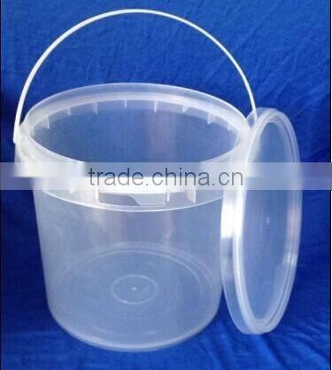 Food grade BPA free transparent plastic bucket 5liters 10liters cheap plastic bucket supplier for wholesales
