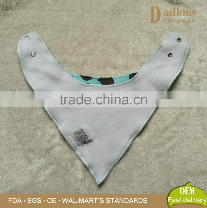 Custom Design Organic Cotton Baby Bandana Bibs with Low MOQ