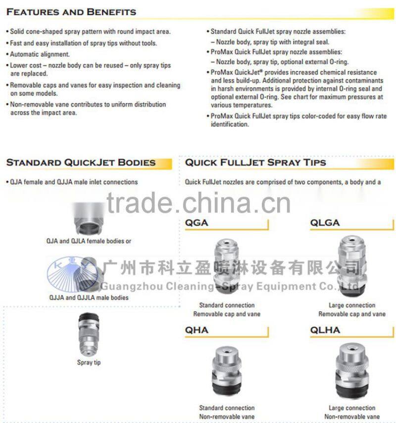 QGA full jet spray nozzle with female body