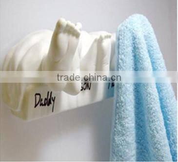 creative cute feet designer towel hanging hooks for family of three