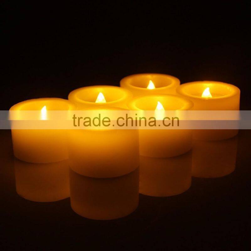 Set of 6 Battery Powered LED Tealight Candles Votive Flameless Candles with Timer Function Unscented Romantic Light for Wedding