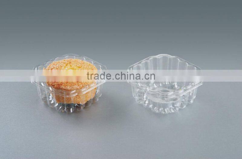 Beutiful and unique disposable cake/mooncake packing plastic tray, small and clear plastic tray for food packing