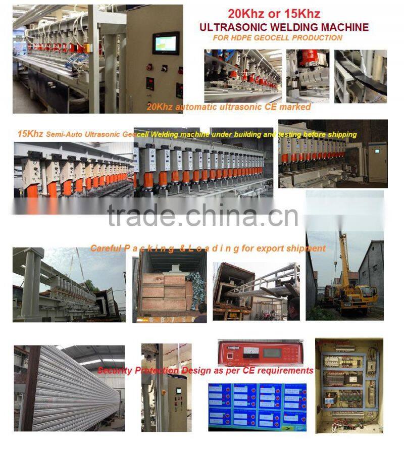 CE certified HDPE GEOCELL Production Line Geocell Machine Ultrasonic Welder Holes Punching Sheet Extrusion