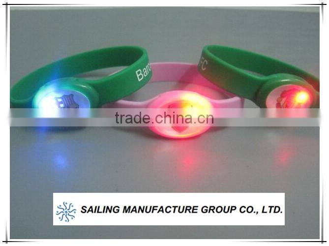 LED Silicon bracelet custom,silicon bracelet from china,top grade led silicone rubber wristband
