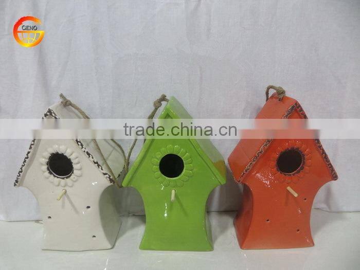 High quality ceramic colorful bird house