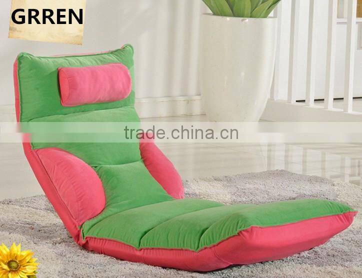 fashion suede fabric 5 grades single sofa chair, portable legless folding chair sofa, leisure modern floor sofa seating