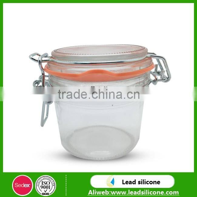 Foie Gras Glass Storage Jar With Silicone Seal Ring Gasket Metal Clip