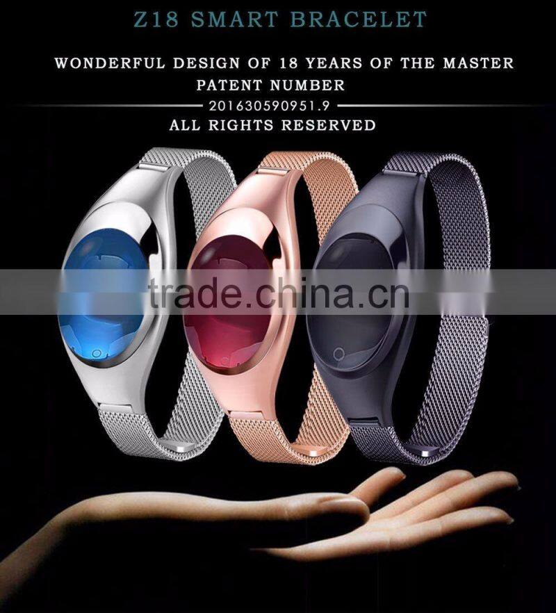 Intelligent Multifunctional Z18 Bracelet With Blood Pressure Monitor/Call Reminder/Clock Alarm, Smart Bluetooth Jewelry Bracelet