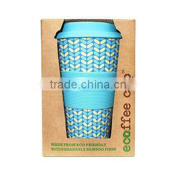 bamboo fiber cup wholesale with silicone lid + holder