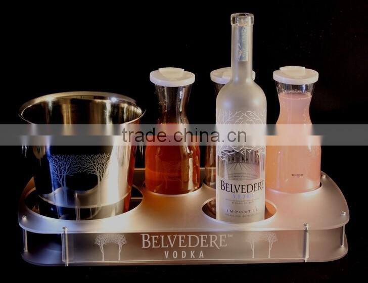 Cheap price popular acrylic bar service bottle tray