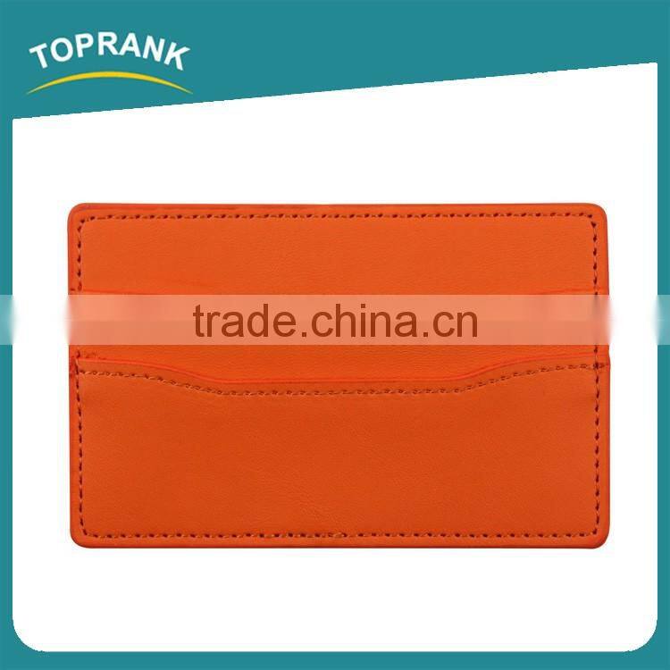 Toprank Hot Sale Simple Business Flat Wallet Card Holder Slim Card Holder Wallet Minimalist Vertical Pu Sleeve Card Holder
