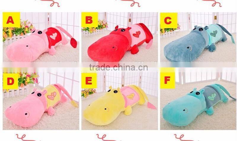 Cute Plush toy stuffed animal hippo pillow doll