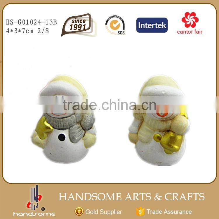 7cm Polyresin Christmas Decoration Chinese Supplies Sale Snowman Figurines Small Gift Item Ornaments