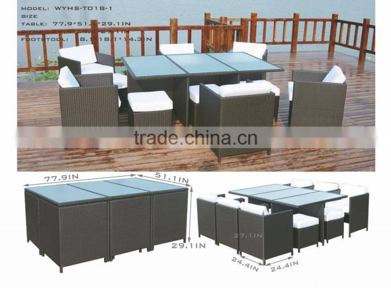 rattan table and chair sets for restaurant/garden