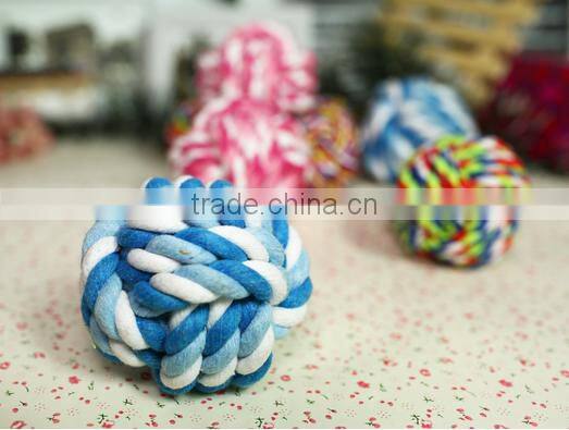 colored textile ball toys for dog pet