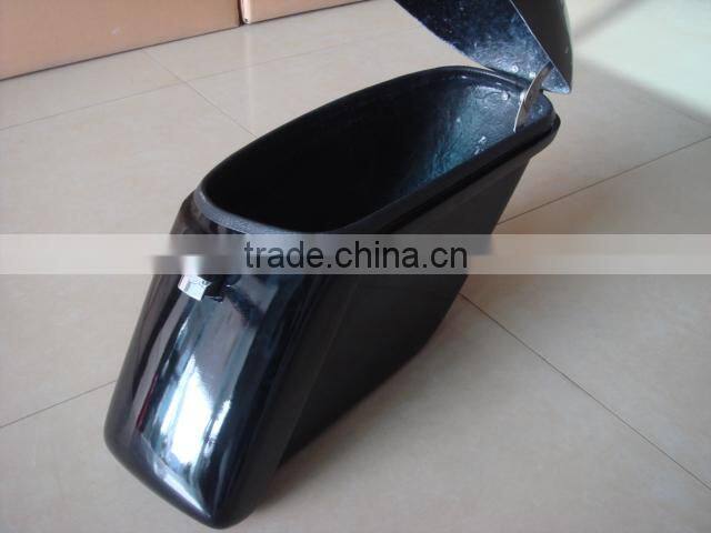 Glossy painting finish customized fiberglass side box for motorcycle, hand lay, carpet inside