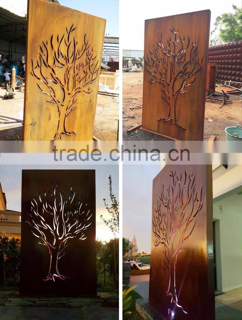 Art garden corten steel sculpture decorative metal balls