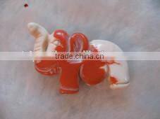 wholesale 20-35mm red & white elephant carved natural coral gemstone pendants