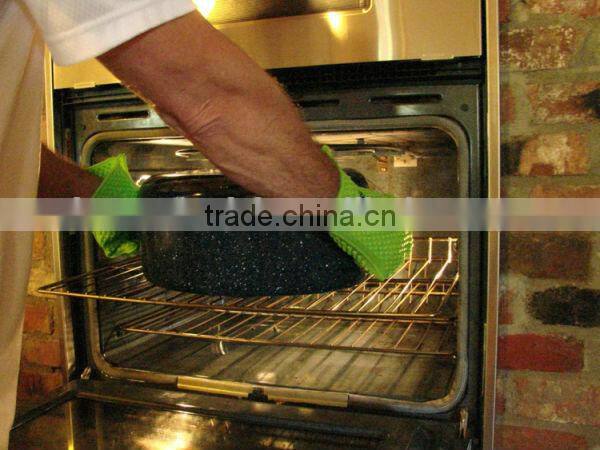 oven mitts anti-slip FDA standard silicone rubber oven mitts 100% silicone gloves