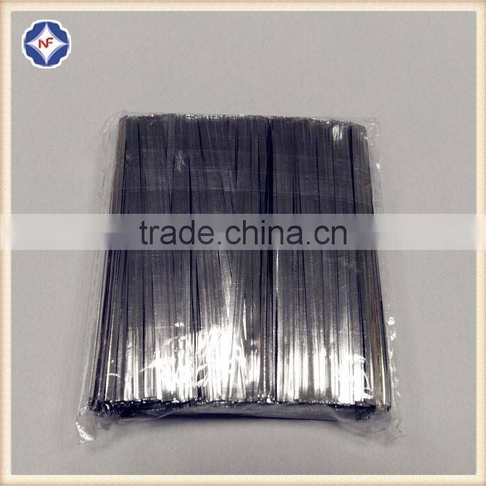 10cm length plastic gold/silver color metallic twist ties