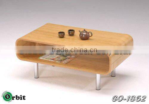 Modern design wooden tea table, living room furniture side table with shelf
