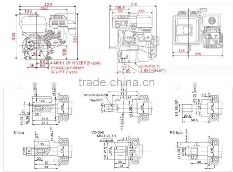 Standard chinese motorcycle gasoline motore