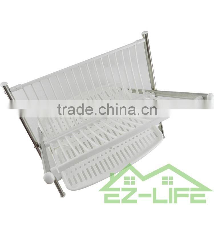 2017 Best foldable stianless steel shape V Kitchen Table storage dish drying rack