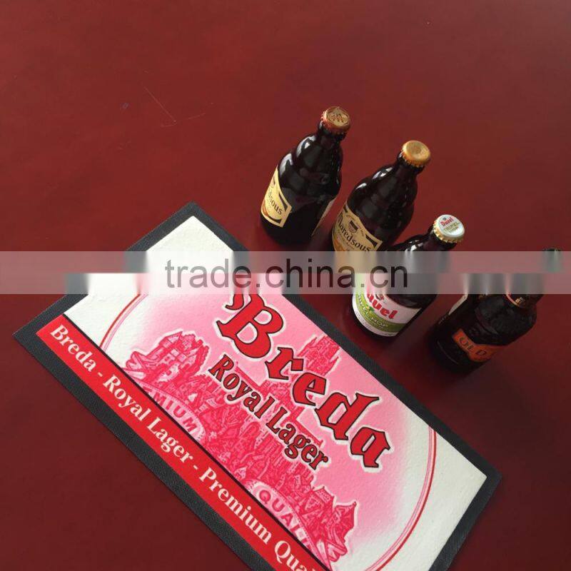 Full color non woven custom logo rubber bar mat