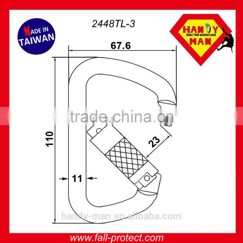 With CE EN362 Certification Steel Classic D Type Quicklock Carabiner