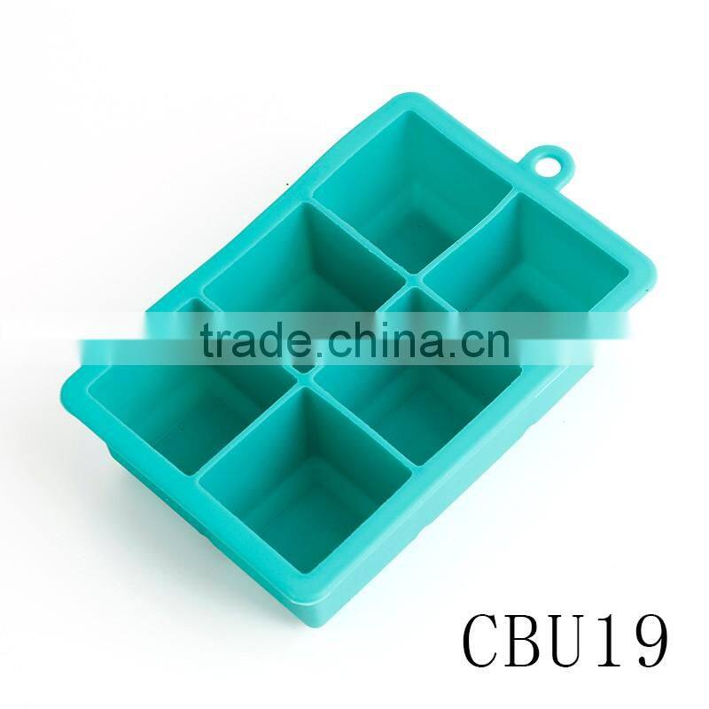 CBU19 Easy release silicone ice cube tray mold with 6 small cell