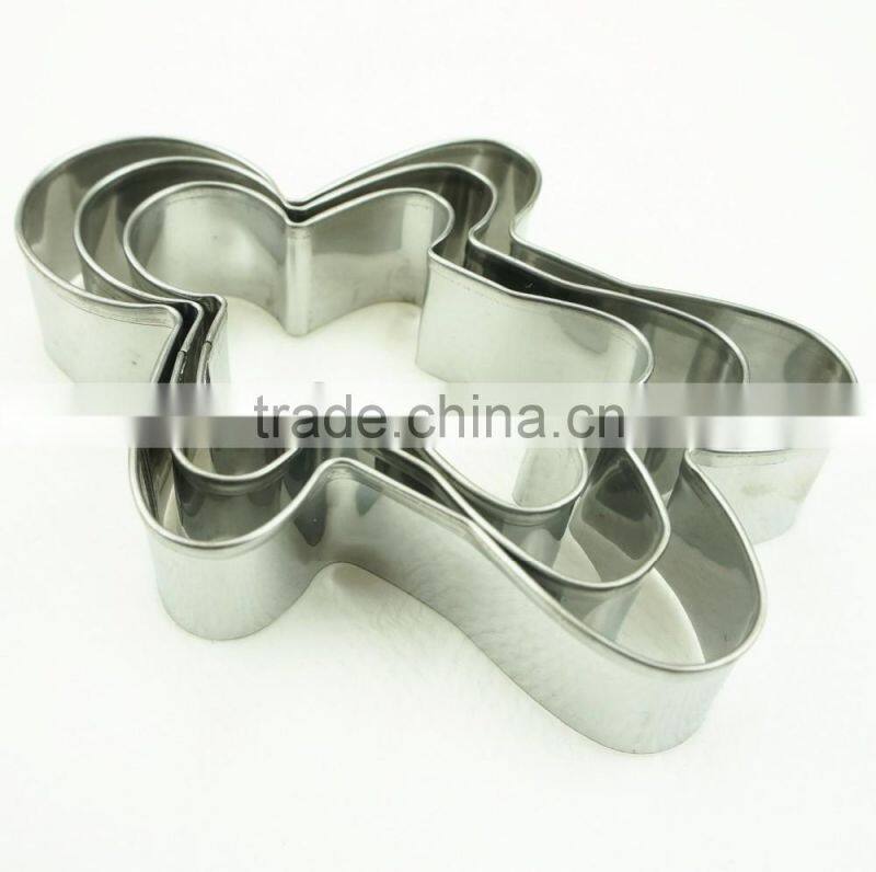47037 3pcs ginger shape stainless steel cookie cutter set