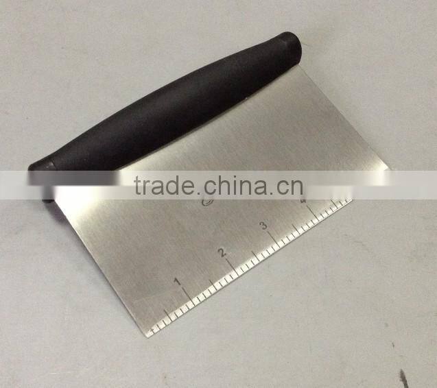 Stainless steel pizza cutter/grill scraper