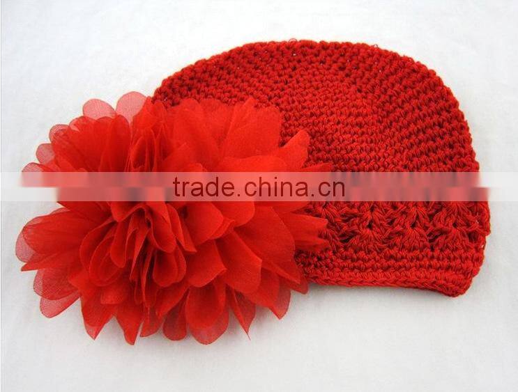 2015 baby flower hat Winter Crochet Hats handmade knitted hat/flower crochet baby patterns