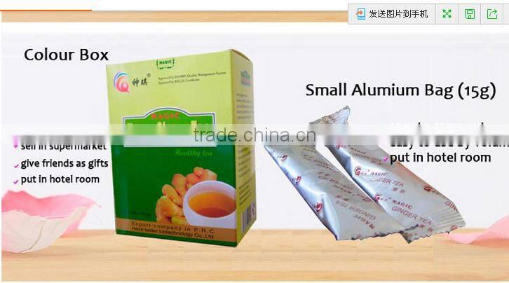 FDA approved 7g AIU packages Instant Ginger tea powder with lemon/ginger tea with jujube