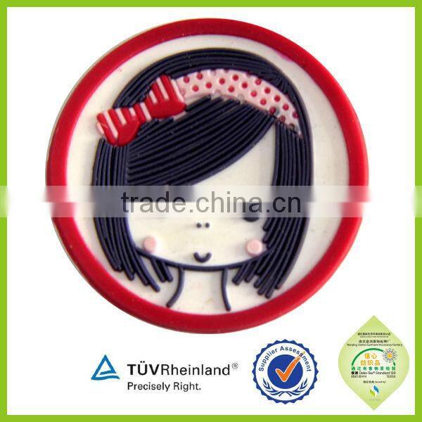 eco-friendly washable embossed adhesive rubber patch stickers