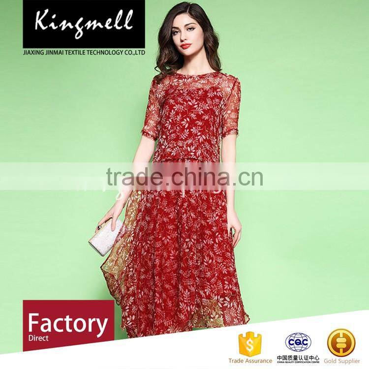 Custom home textile digital printed silk chiffon fabric