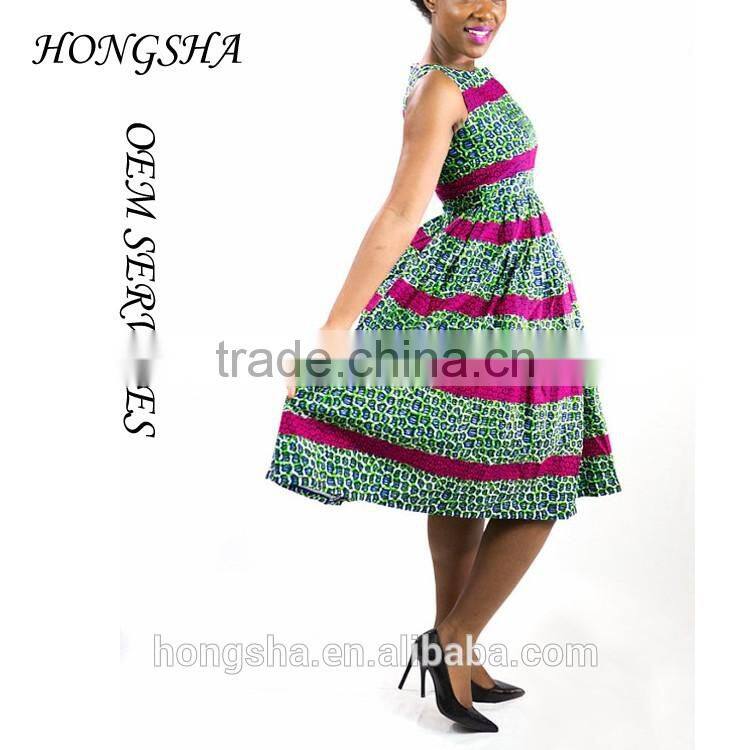 Beautiful fashion african dashiki print dress patterns HSd7076